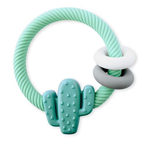 image for Itzy Ritzy Silicone Teether with Rattle; Features Rattle Sound, Two Si