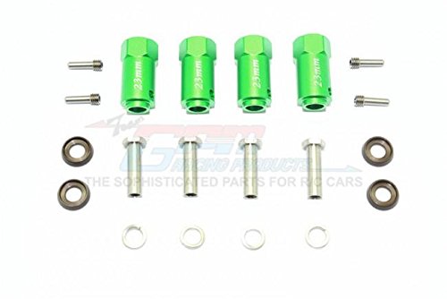 Traxxas TRX-4 Trail Defender Crawler Upgrade Parts Aluminum Wheel Hex Adapters 23mm Thick - 4Pc Set Green