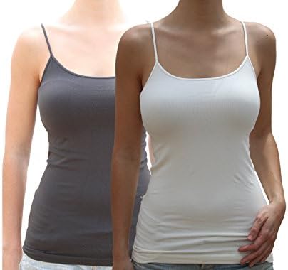 Blue 55 Long Seamless Basic Cami Camisole Tank Top for Women