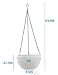YIKUSH Hanging Planter 8.66 in Round Decor Garden Rattan Plastic Flower Pot Basket for Plant,White