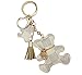 HEIMAXING Leather Tassel Bear Keychain, Baby Bear Keychain Key Chain Rings for Women Girls