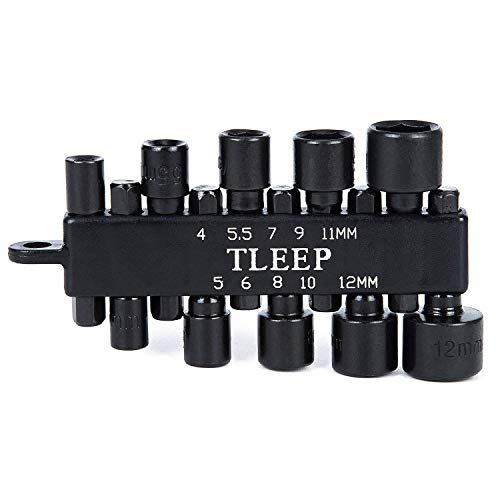 image for TLEEP 20 Pieces Power Nut Driver Drill Screwdriver Bit Quick Change Sc