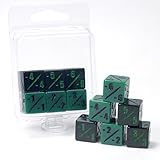 Premium MTG -1/-1 Counter Dice D6 - Pack of 6 - Black and Green - Hedral - Magic: The Gathering TCG CCG Wither Infect