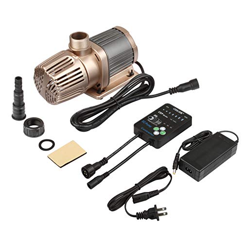 Controllable Submersible Water Pump MAX 4000L/H 1056GPH Adjustable Flow Circulation Pump for Aquarium Pond Fountain DC Brushless Ultra Quiet Ceramic axis, Feeding Mode, Suit fresh and Salty Water