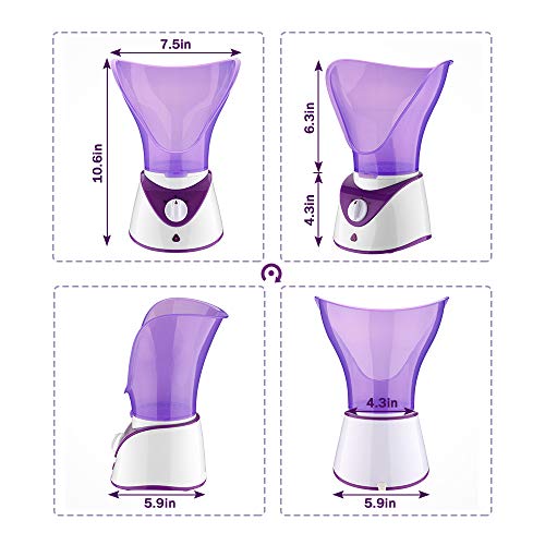 Facial Steamer Sauna Home SPA Warm Mist Moisturizing Pores Cleanse Clear Blackheads Acne Aromatherapy Skin Care Humidifier with Blackhead Remover kit by LUUKMONDE