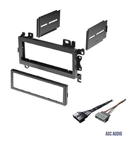 ASC Car Stereo Dash Install Mount Kit and Wire Harness Combo to install a Single Din Aftermarket Radio for some 1984-2002 Chrysler Dodge Jeep Plymouth Vehicles
