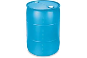 CHEMSTREAM 55 Gallon Water Barrel | Rain Barrel | Solid Mold | 2" Bung Holes | Good for Emergency Water Use | BPA Free | Food Safe | Includes (1) Barrel & (1) Faucet (Blue)