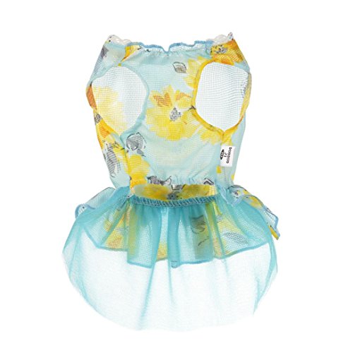 Minisoya Dog Cat Bow Tutu Dress Lace Skirt Pet Puppy Dog Princess Costume Apparel Clothes (Blue, M) - Thumbnail 3