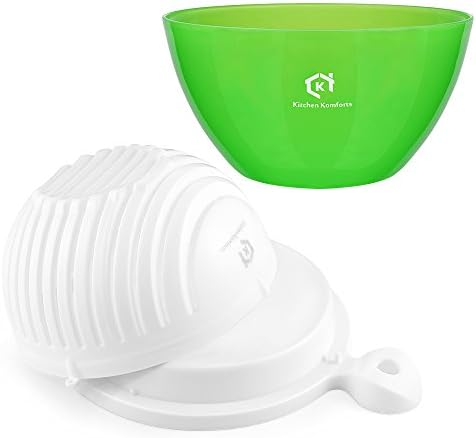 Salad Cutter Bowl, Kitchen Komforts 60 Seconds Salad Maker Chopper Bowl Easy Vegetable and Fruit Cutter Bowl for Lettuce, Fruits and Vegetables - Make Your Salad in 60 Seconds