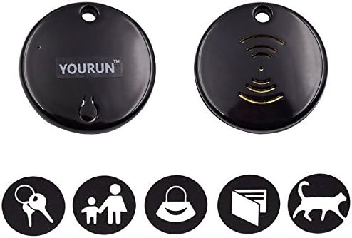 YOURUN Mini Smart Bluetooth Anti-Lost Alarm Device For Key/Cell/Kids/Pets/Car,Compatible With IOS And Android System,Black