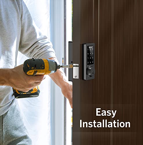 Keyless Entry Door Lock - Smart Deadbolt Lock with Bluetooth App, Electronic Keypad, IC Card, Spare Keys, Security Waterproof Smart Lock Easy Install USB Ideal for Home Use, Apartment, Office, Hotel