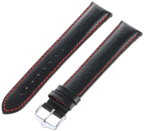 Hirsch 20mm Leather Watch Strap, Color:Black (Model: 044022-51-20)