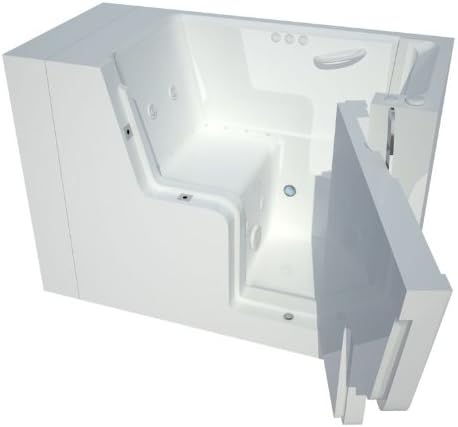 Meditub MT2953WCARWD Wheelchair Accessible 29 by 53 by 42-Inch Dual Hydrotherapy and Air Jetted Walk In Bathtub Spa Right Side Door, White
