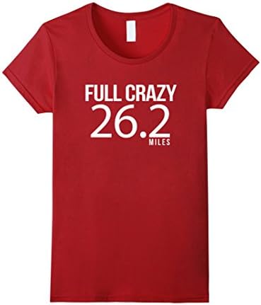 Womens Full Crazy 26.2 Miles Funny T-Shirt for Marathon Runner Medium Cranberry