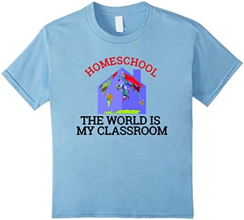 Kids Funny Homeschool T-Shirt homeschooled Homeschooler kid Gift 4 Baby Blue