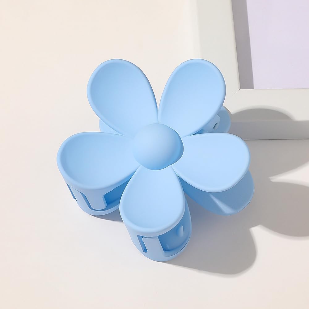 Pack of 1 Women's Flower Hair Clips, Flower Hairpin Hair Clips, Non-Slip Plastic Hair Claws, Hair Accessories, Hair Accessories for Women and Girls for Daily Wear, Sky Blue