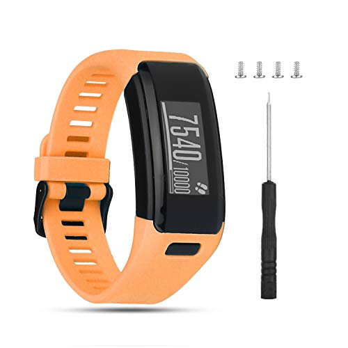 Wizvv Compatible Bands Replacement for Garmin Vivosmart HR, With Metal Buckle Fitness Wristband Strap (8 Colors)