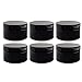 JUVITUS Black PET Plastic (BPA Free) Refillable Low Profile Jar - 4 oz (6 Pack)