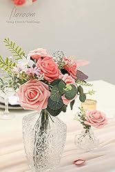 Floroom Artificial Flowers 50pcs Real Looking Mixed