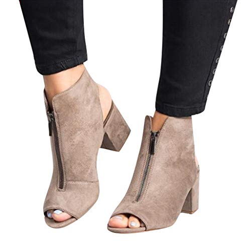 low heeled peep toe booties