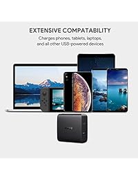 Aukey   Cargador USB C con 56,5 W cargador de pared, una entrega de energía de 46 W 3.0 y 5 V 2,1 A puertos USB cargador de pared, compatible con MacBook, iPhone Xs XS Max XR, Samsung Galaxy S8 S8+ Note8 y más