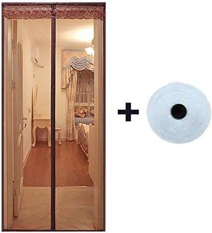 NTBST Screen Doors with Magnets, Magnetic Screen Door for Sliding Glass Door Mesh Curtain Door Screen for Pet and Kid,Brown_40x83in/100x210cm