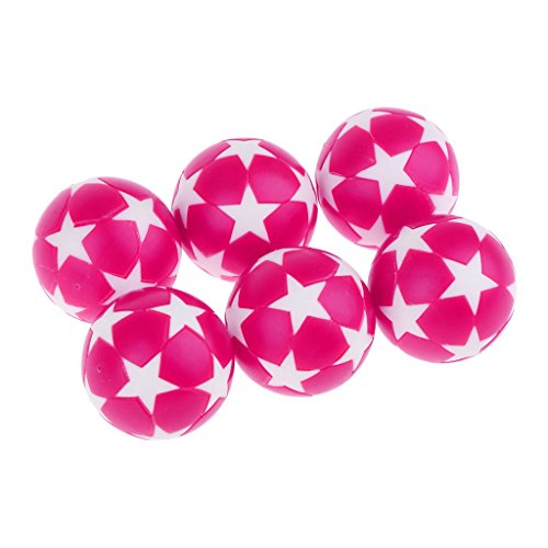 KODORIA 6pcs Table Soccer Foosballs Footable Game Footballs Replacement Balls Table Game Accessories 32mm - Pink - Thumbnail 3