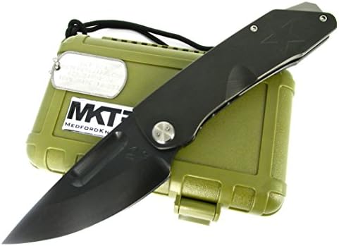 Medford Knife & Tool General Tactical Folder Knife Blacked Out Titanium Handles PVD Blade MK24DP-30PV