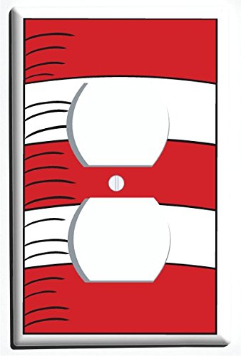 Presto Wall Decals Red and White Outlet Covers That Match Our Cat Hat in Paris Room Decor (Outlet Cover)