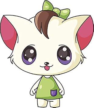 Amazon Com Kawaii Cat White Kitty Anime Innocent Gaze Big Eyes