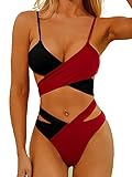 Lilosy Sexy Wrap Criss Cross Cutout Two Tone Color