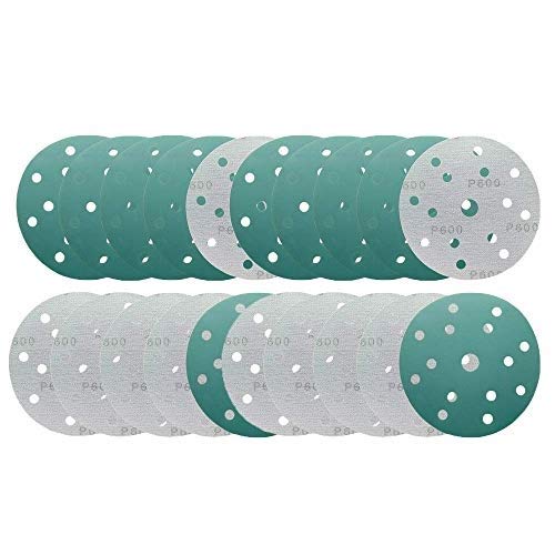 TOOLDO 20PCS 6" 150mm Sanding Discs Pads 15 Hole Sandpaper Hook & Loop 400 Grits