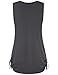 Vivilli Women's Solid Color V Neck Adjustable Drawstring Sides Shirring Tank Tops
