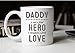 MAUAG Unique Dad Coffee Mug, Daddy A Son's First Hero, A Daughter's First Love Best Father's Day Gifts Cup, White 11 Oz