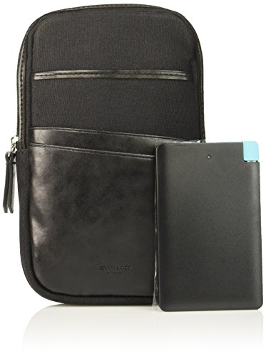 Buxton Men's 1867 Rfid Blocking Phone Pouch Case With Battery, black, One Size