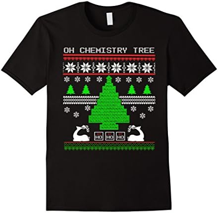 Mens Chemist Tree Shirt Chemistry Science Ugly Christmas Shirt 2XL Black