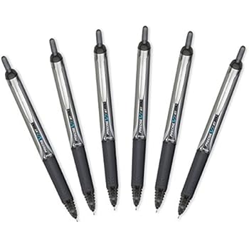 Pilot Precise V7 RT Retractable Rolling Ball Pens, Fine Point, Black Ink, 6 Pack