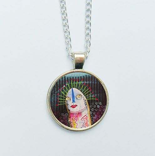 Outsider Art Pendant Necklace or Earrings Weird Surreal Freaky