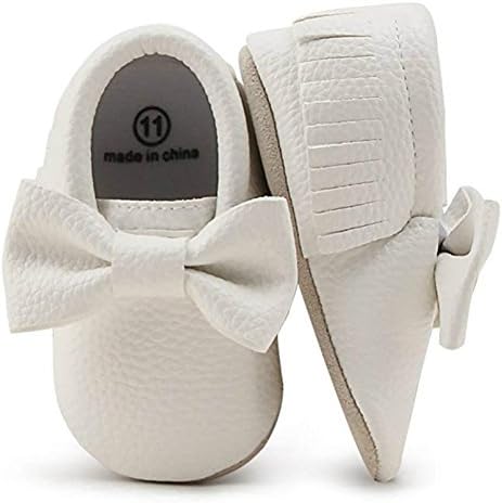 Baby Infant Newborn Crib Shoes with Soft Sole PU/Leather Bowknot Tassel