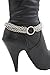TFJ Women Western Fashion Jewelry Boot Chain Bracelet Silver Metal Bling Turquoise Blue Flower Shoe Charm