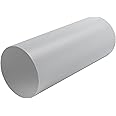 5" Inch Round Straight Plastic Ventilation Duct - 12" Inch Long Rigid Ducting Vent - Replacement Pipe, Extension, Fresh Air Circulation