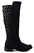 JJF Shoes Mango-21 Women's Winkle Back Shaft Side Zip Knee High Flat Riding Boots Black 10