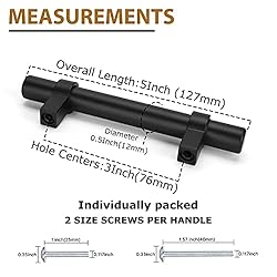 POWPULL 10Pack 3in Black Cabinet Pulls Matte Black