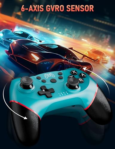 Diswoe Switch Controller, Bluetooth Pro Controller with Hall Joystick, Gamepad for Switch/Switch 2/Lite/OLED with Wake up, Vibration, Turbo, Adjustable, Gyro Axis