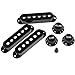 Swhmc Guitar Switch Tip 3 Pickup Cover 2 Tone 1 Volume Knobs Set Black for Strat (50mm)