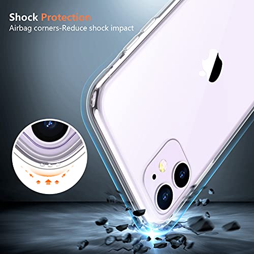 Vapesoon Designed for iPhone 11 Cases, Crystal Clear Phone Case [Not Yellowing] [Military Grade Drop Tested] Shockproof Protective Case Slim Thin Cover for iPhone 11(6.1\'\') (Clear)