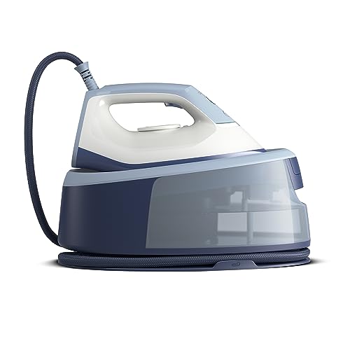 Philips Dampfbügelstation 3000 Series, 2400 W, 120 g/min Dauerdampf, 350 g Dampfstoß, schnell und leistungsstark, vertikaler Dampf, Keramiksohle, Deep Azur (PSG3000/20)