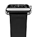 Apple Watch Band 42mm, Youkex Genuine Leather Strap with Silver Stainless Steel Buckle for iWatch Series 3, Series 2, Series 1 Sport and Edition Women Men (Black, 42mm)
