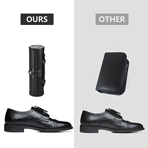 Shoe Care Kit Travel Shoes Shine Brush Polish Kit with PU Leather Sleek Elegant Case 10-Piece