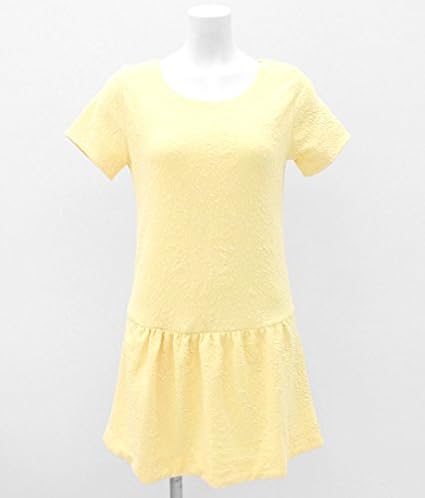 Amazon Co Jp Anap アナップ パステルカラーエンボス工半袖フレアミニワンピース ベビーイエロー F 服 ファッション小物